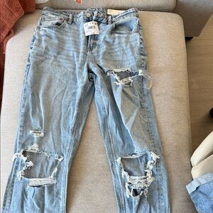 American Eagle Outfitters Ripped Light Blue Denim